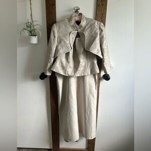 GORGEOUS VTG formal evening 3 pc elegant mother of bride skirt suit set size 12